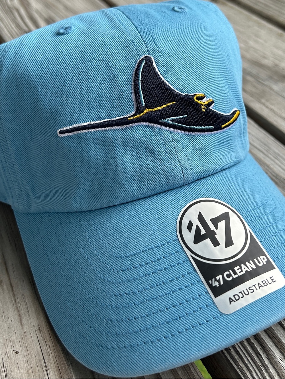 NWT MLB Tampa Bay Rays 47 Brand Clean Up Colombia Blue